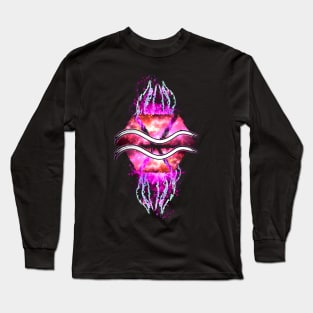 Aquarius Zodiac - Pink Abstract Long Sleeve T-Shirt